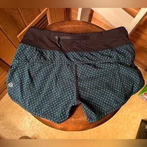 Blue polka dot Lululemon shorts